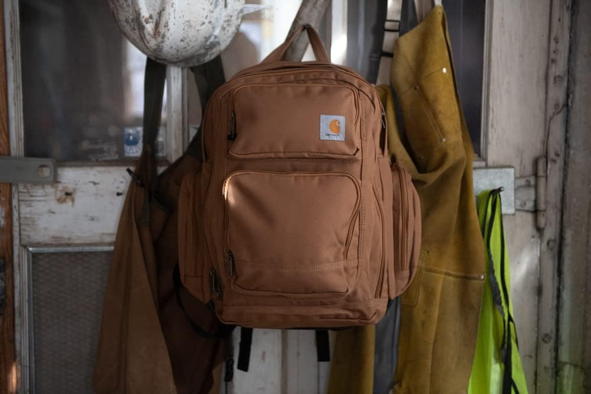 35L Triple-Compartment Backpack, Durable Pack with Laptop Sleeve and Duravax Abrasion Resistant Base, Brown