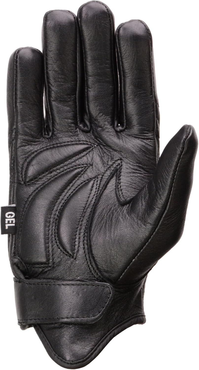 Men'S Premium Leather Short Wrist Cruiser Gloves, Black MG7510