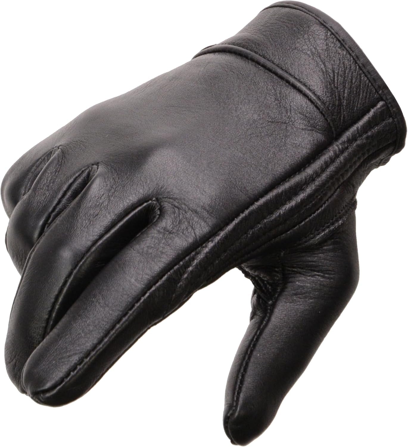 Men'S Premium Leather Short Wrist Cruiser Gloves, Black MG7510