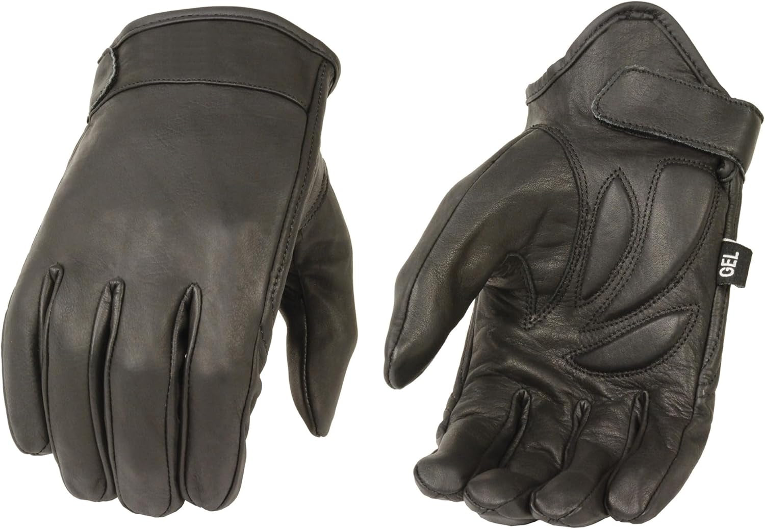 Men'S Premium Leather Short Wrist Cruiser Gloves, Black MG7510