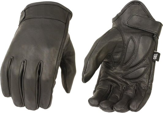 Men'S Premium Leather Short Wrist Cruiser Gloves, Black MG7510