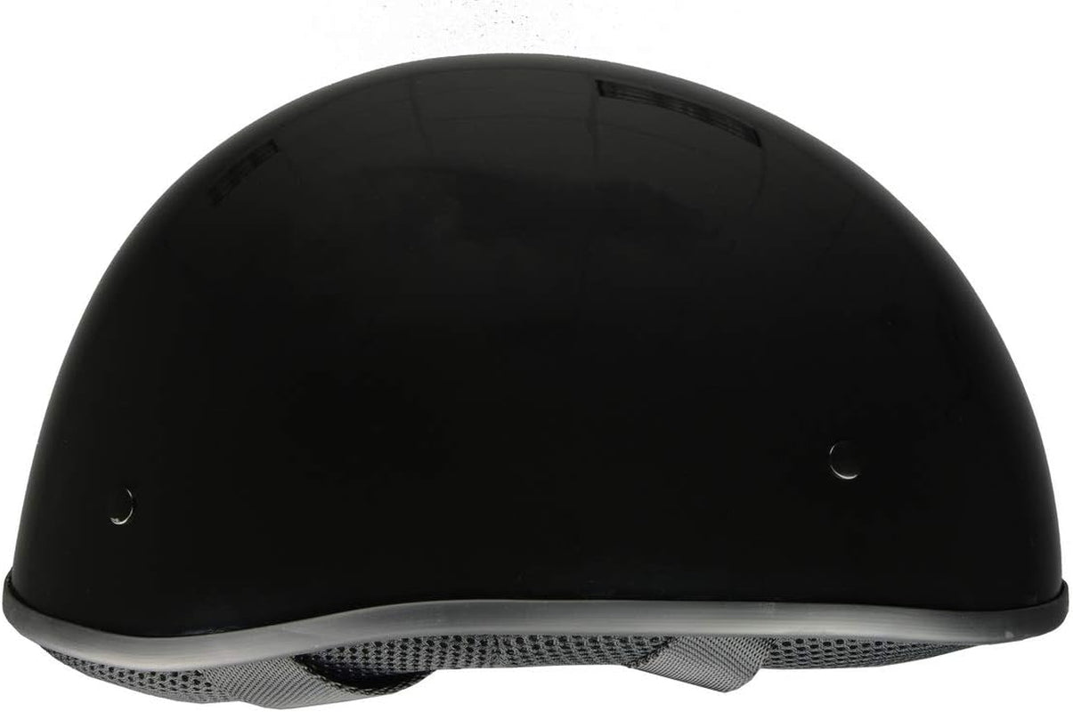MPH9710DOT Dot Approved Bare Bones Matte Black Half Motorcycle Helmet