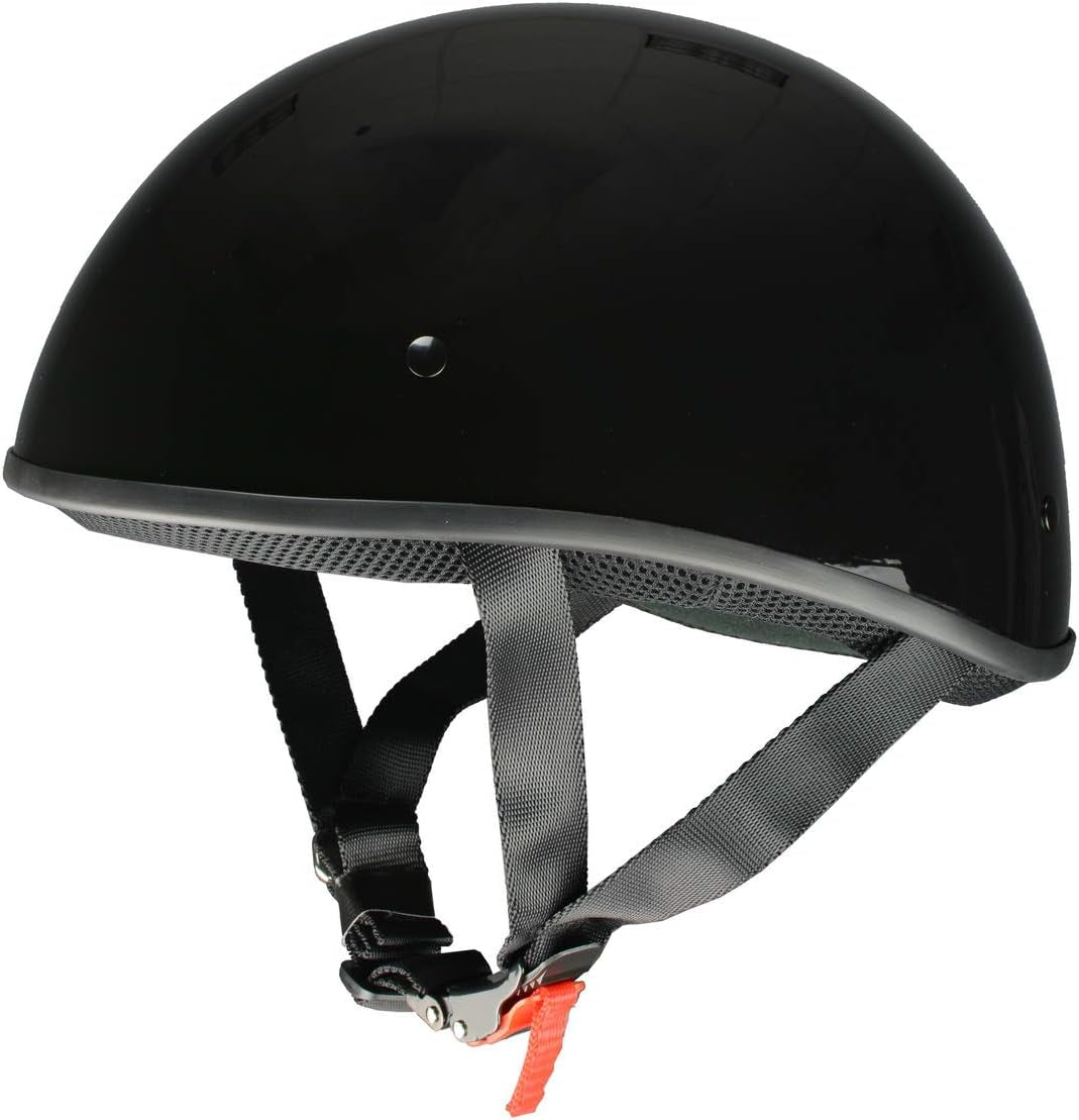 MPH9710DOT Dot Approved Bare Bones Matte Black Half Motorcycle Helmet