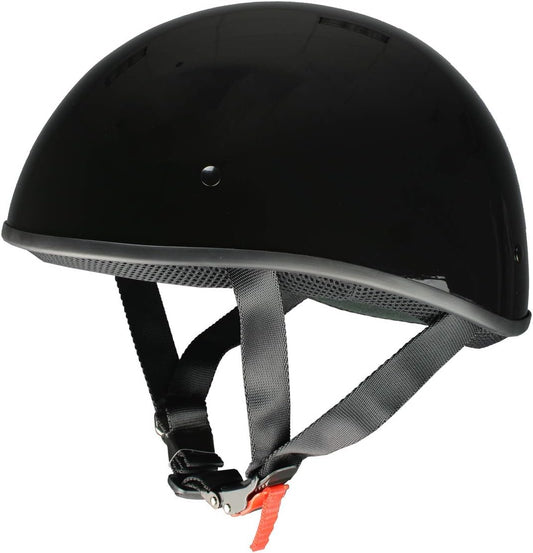 MPH9710DOT Dot Approved Bare Bones Matte Black Half Motorcycle Helmet