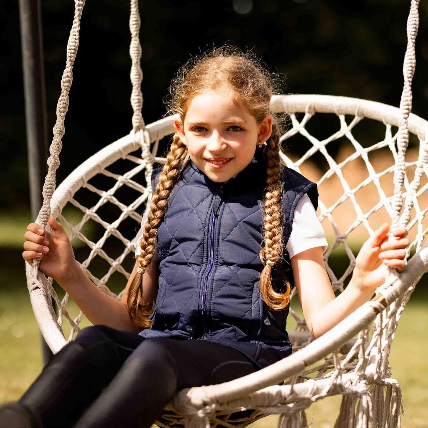Kid'S Unisex Quilted Softshell Lightweight Windproof Equestrian Riding Vest | Size Chart in Image
