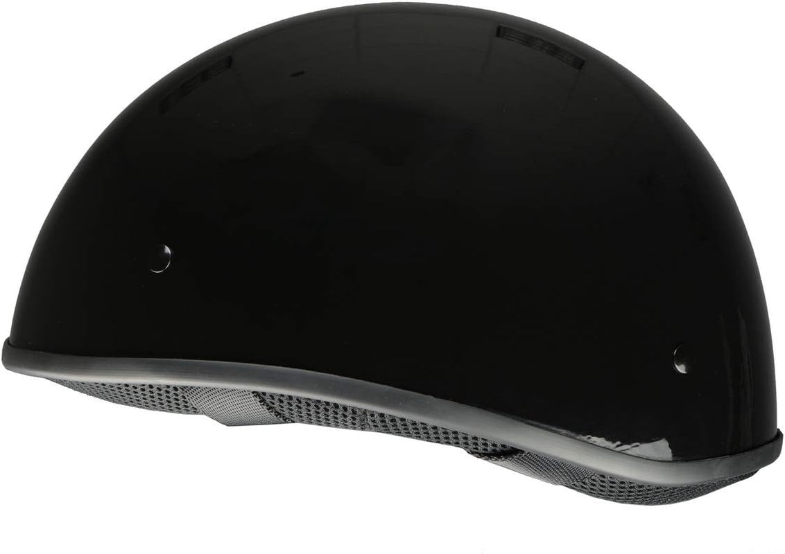 MPH9710DOT Dot Approved Bare Bones Matte Black Half Motorcycle Helmet