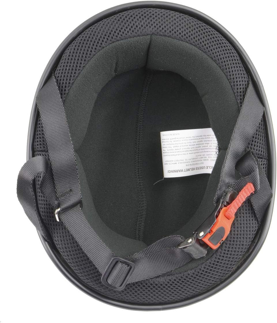 MPH9710DOT Dot Approved Bare Bones Matte Black Half Motorcycle Helmet