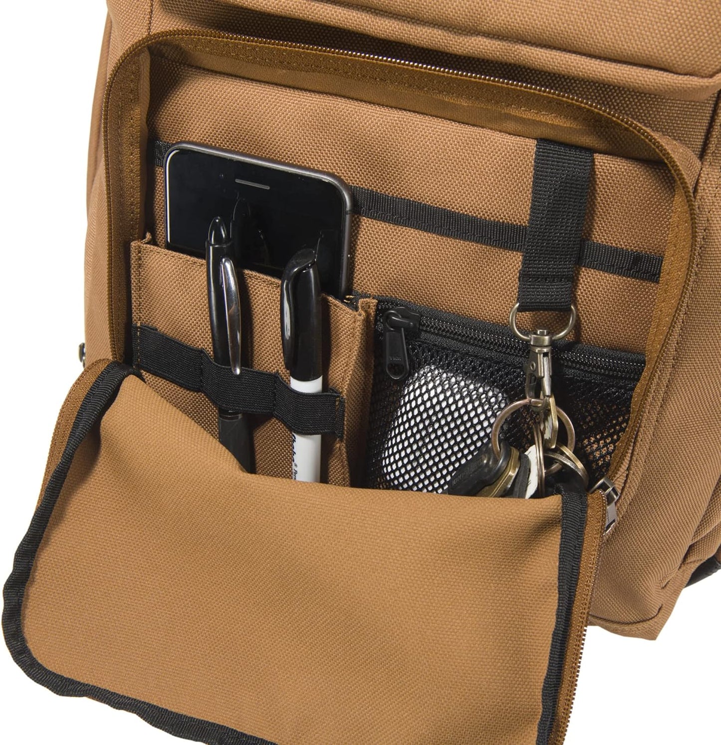 35L Triple-Compartment Backpack, Durable Pack with Laptop Sleeve and Duravax Abrasion Resistant Base, Brown