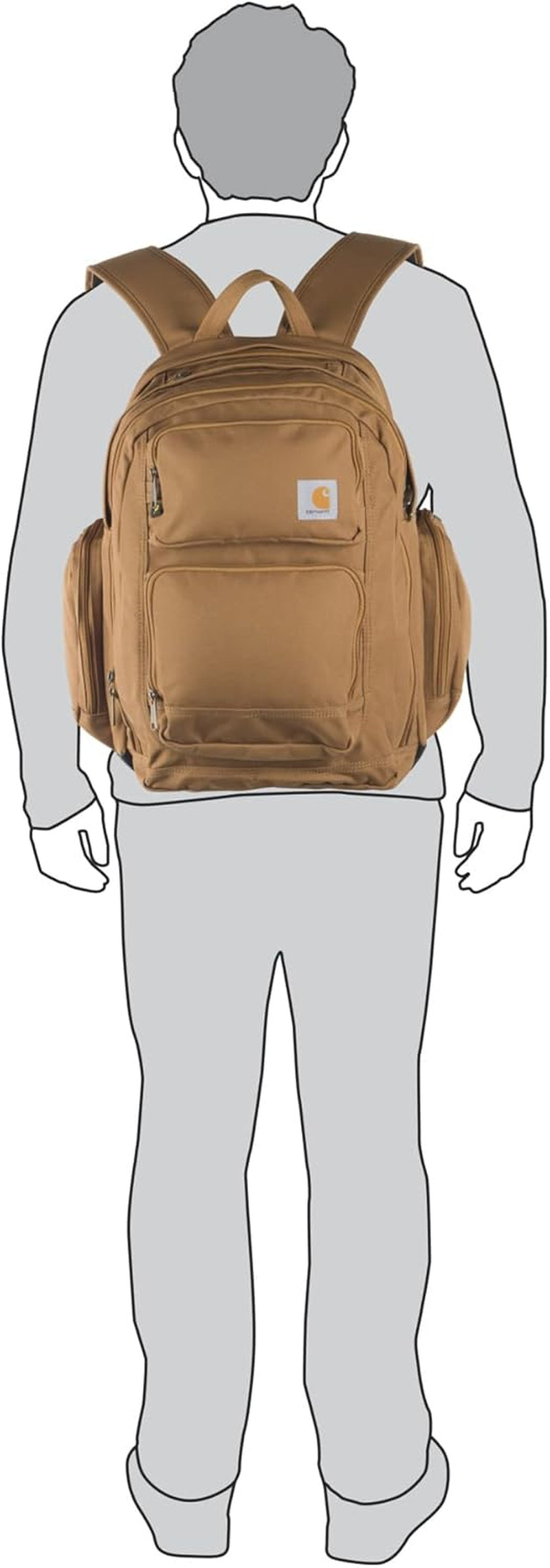35L Triple-Compartment Backpack, Durable Pack with Laptop Sleeve and Duravax Abrasion Resistant Base, Brown