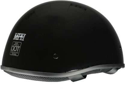 MPH9710DOT Dot Approved Bare Bones Matte Black Half Motorcycle Helmet